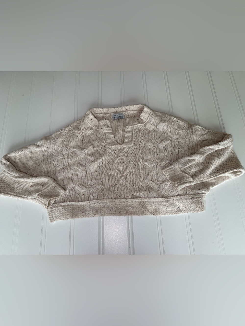 Urban Outfitters Cable Knit Sweater Cotton Blend XS Ivory 2079